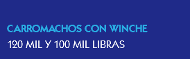 
CARROMACHOS CON WINCHE
120 MIL Y 100 MIL LIBRAS